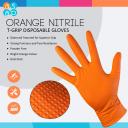 Индустриални нитрилни ръкавици висок клас за еднократна употреба, оранжеви на цвят